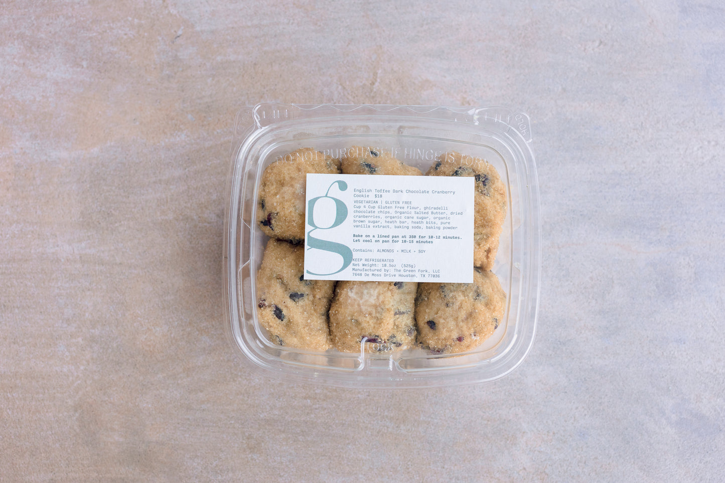 English Toffee Dark Chocolate & Cranberry Cookie Dough